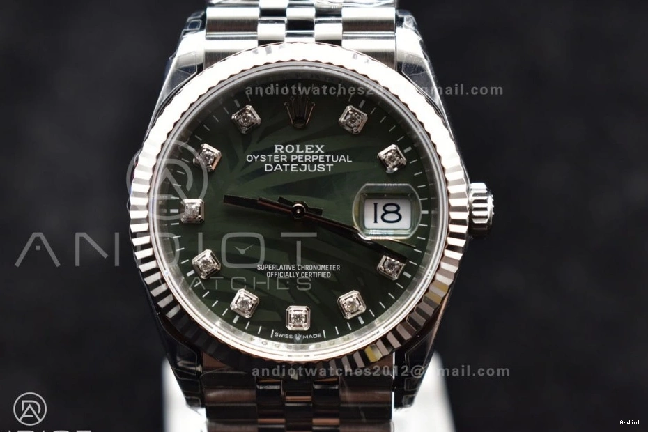 Diamond Jubilee 36 DateJust Bracelet VS3235 Best SS 126234 904L Green 1:1 Steel Edition VSF Dial On 0524